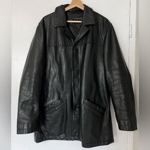 NEXT Leather coat heavy duty with spare button for Men BNWT